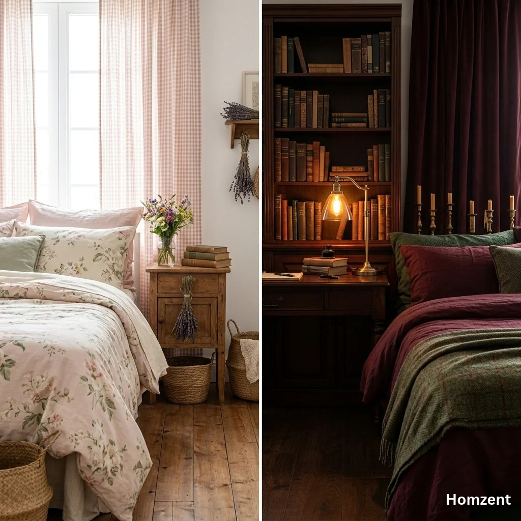 Different aesthetic room decor styles compared