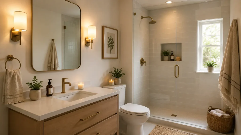 Small bathroom lighting ideas with mirror sconces