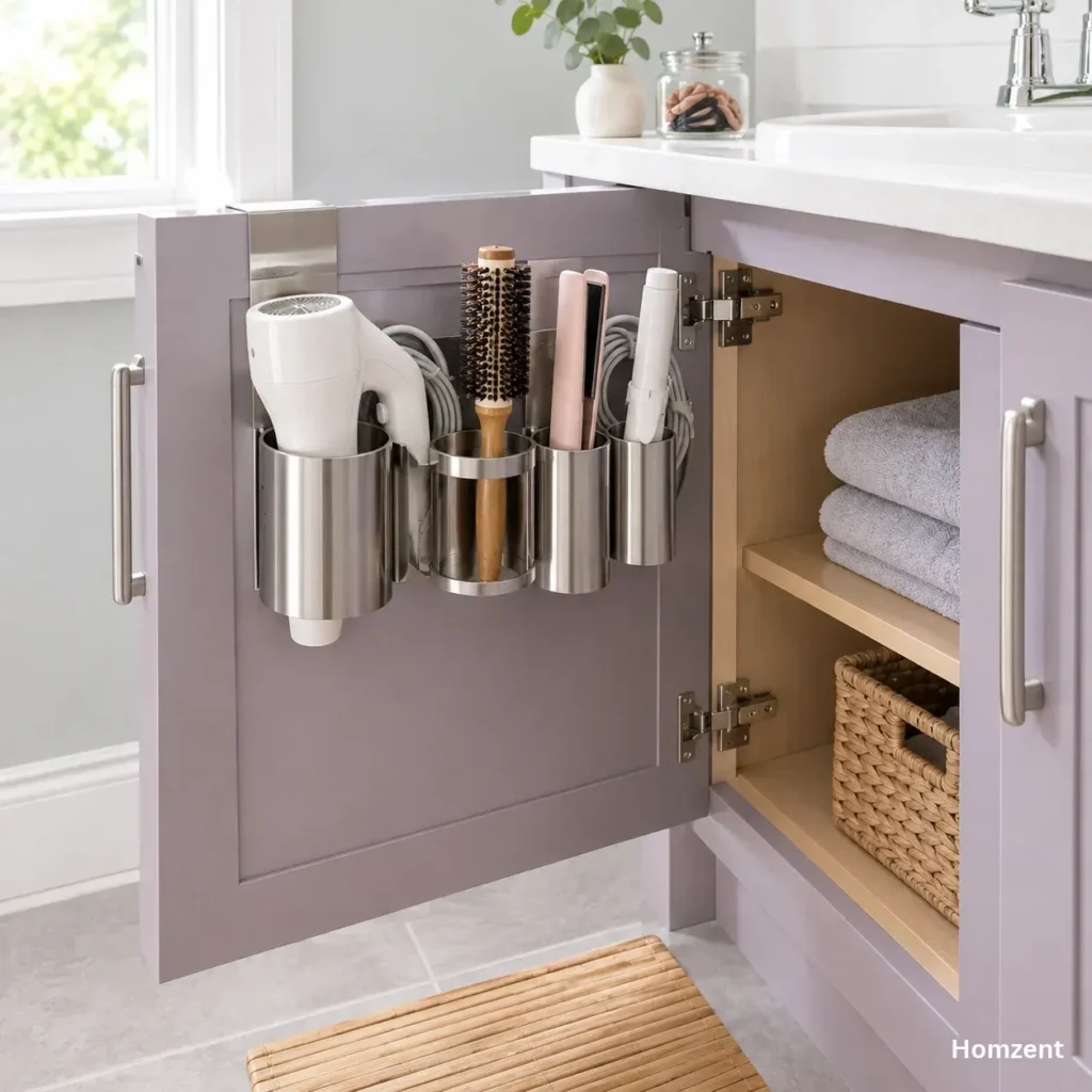 Bathroom hair tool storage ideas and safety tips